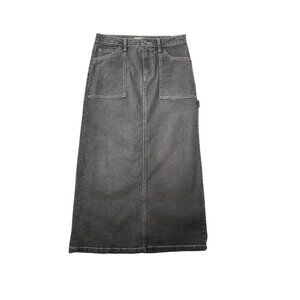 Love fire Denim Maxi Carpenter Skirt 7 90’s Y2K Black